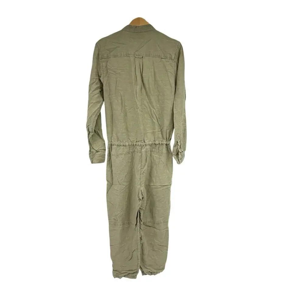 Wilfred With Linen Green‎ Lyocell Linen Blend Jumpsuit Utility Womens 6